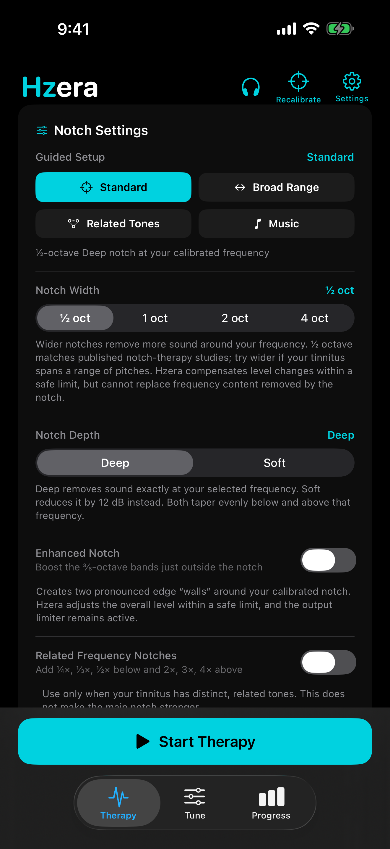 Hzera Guided Setup with four compatible notch configurations